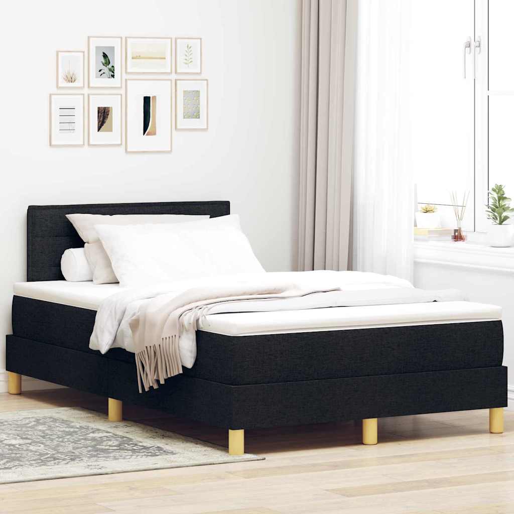 Krevet s opruga kutije s jastukom Crna 120 x 190 cm tkanina