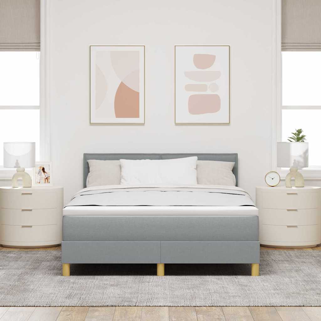 Krevet s opruga kutije Svijetlo siva 160 x 200 cm tkanina