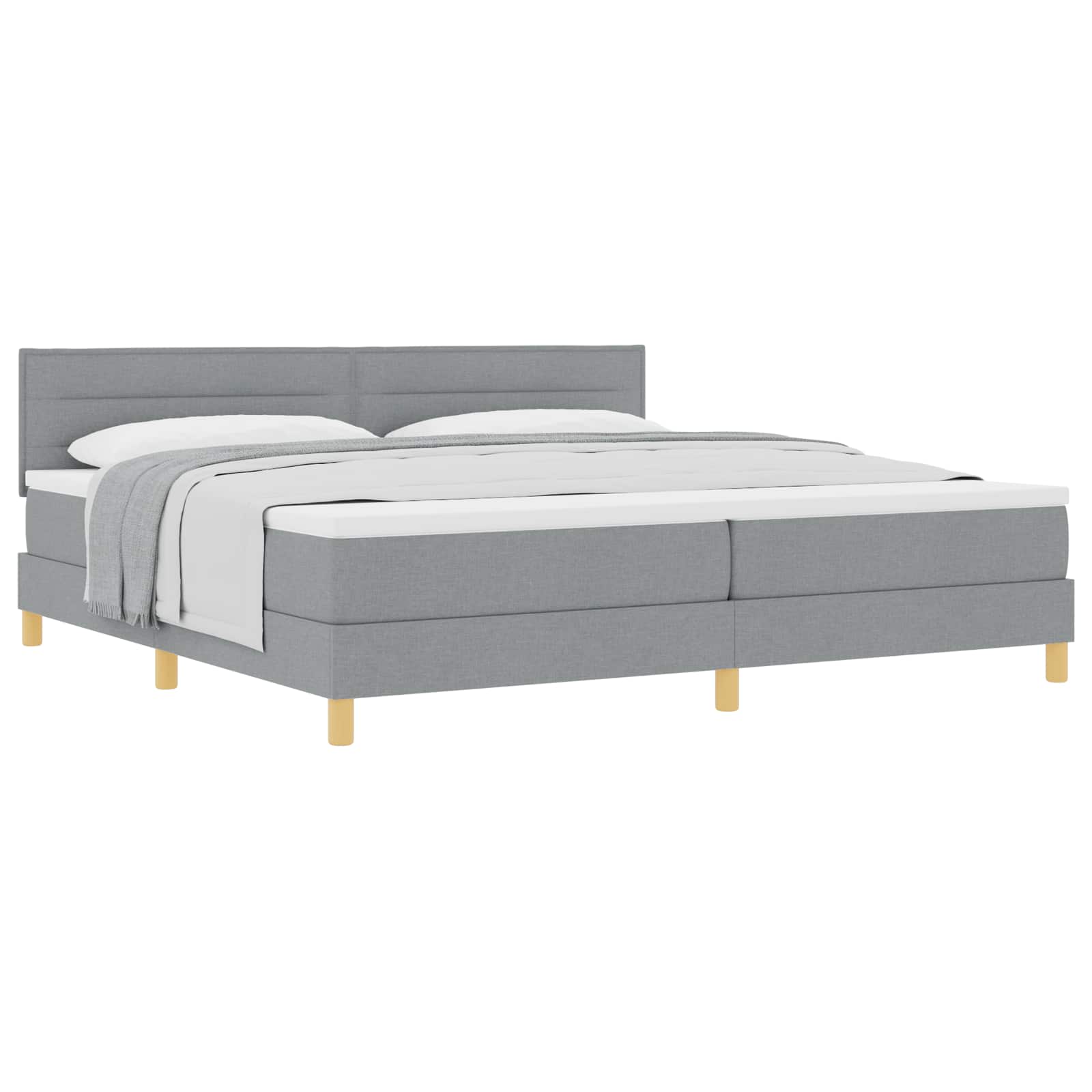 Krevet s opruga kutije Svijetlo siva 200 x 200 cm tkanina