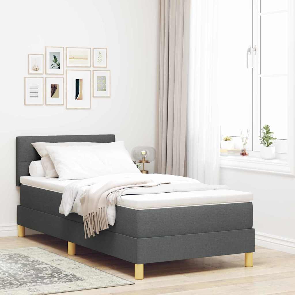 Krevet s opruga kutije Tamno siva 80 x 200 cm tkanina