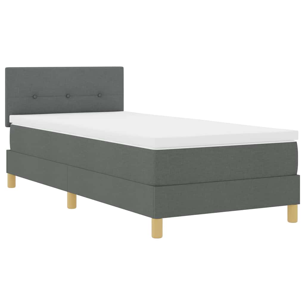 Krevet s opruga kutije Tamno siva 90 x 190 cm tkanina