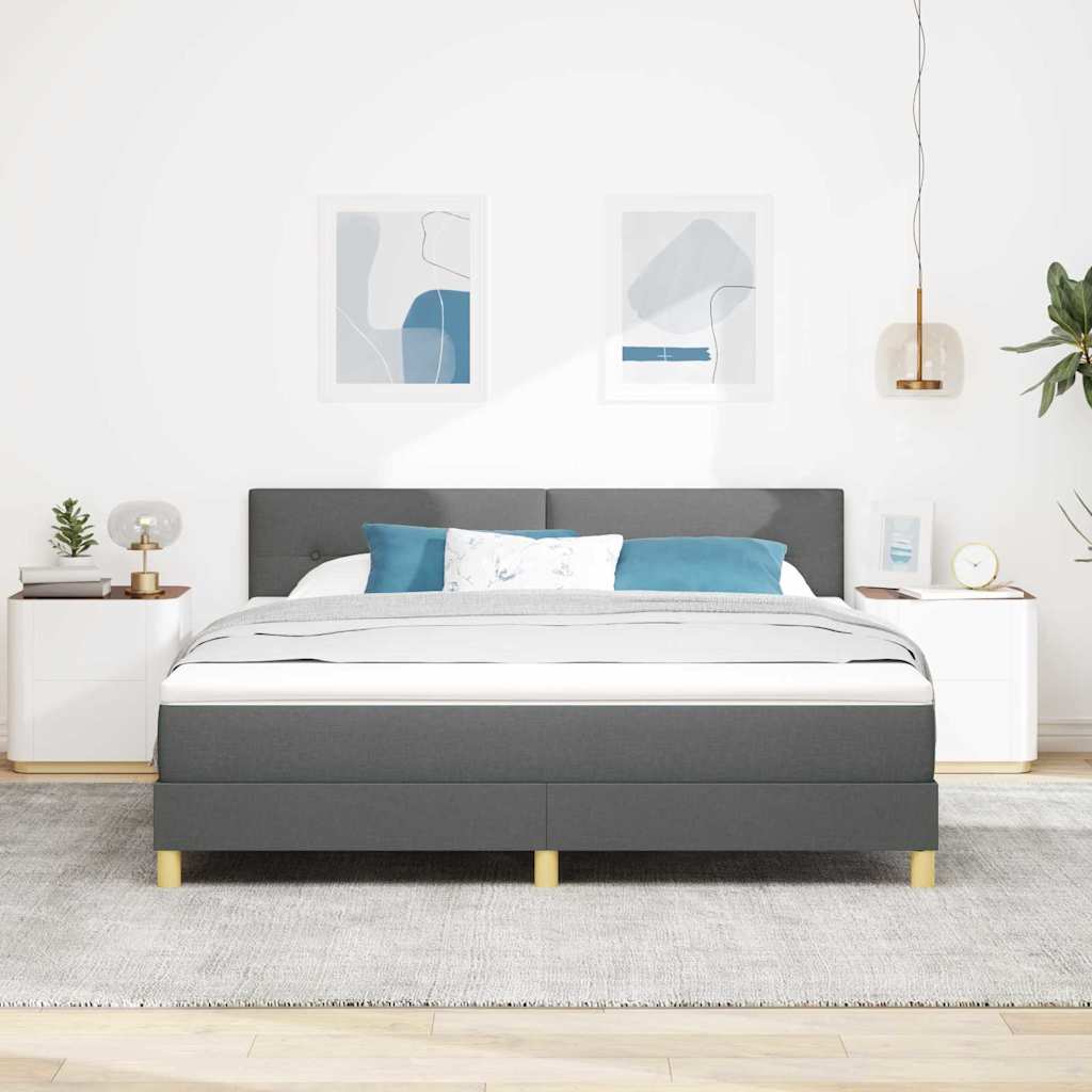 Krevet s opruga kutije Tamno siva 180 x 200 cm tkanina