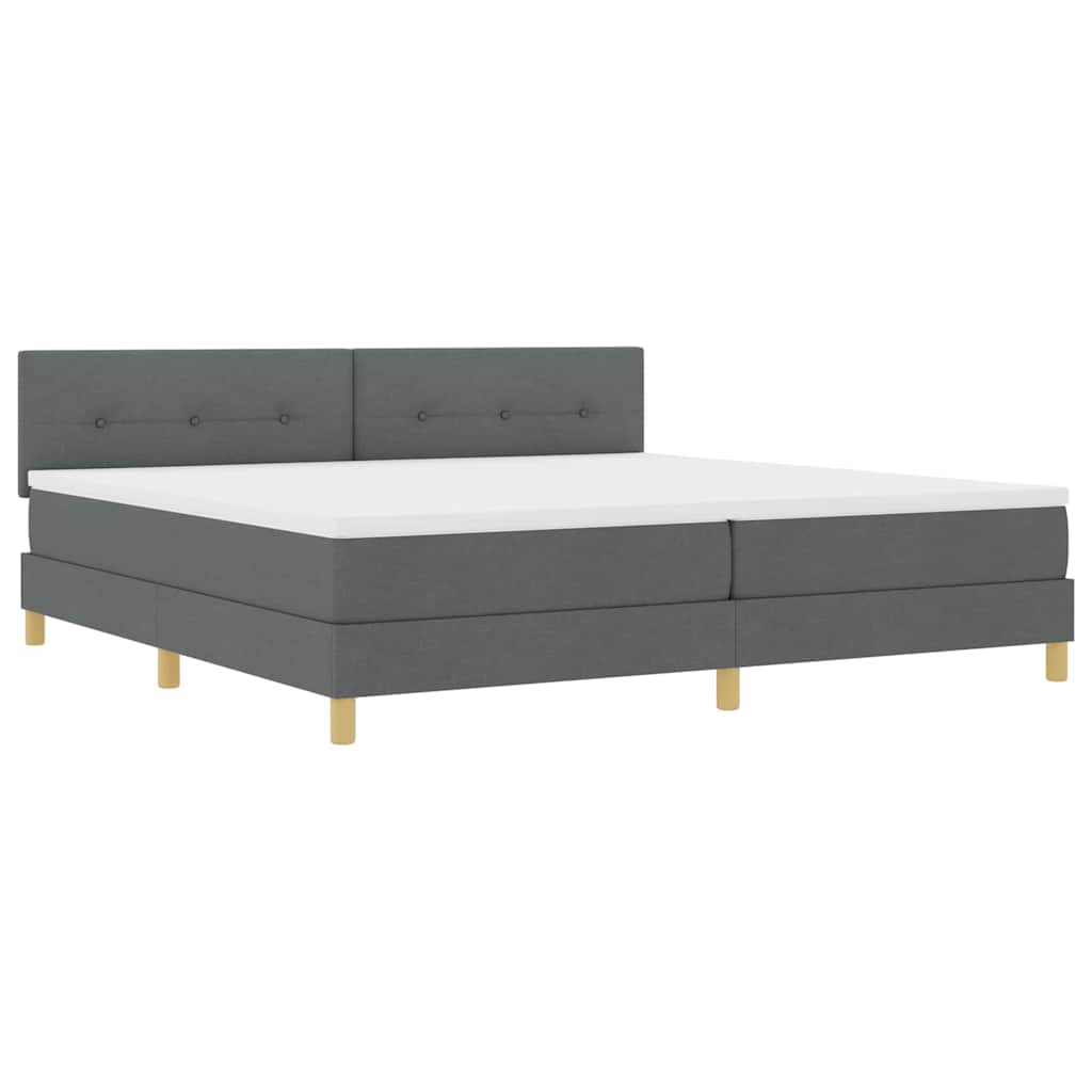 Krevet s opruga kutije Tamno siva 200 x 200 cm tkanina