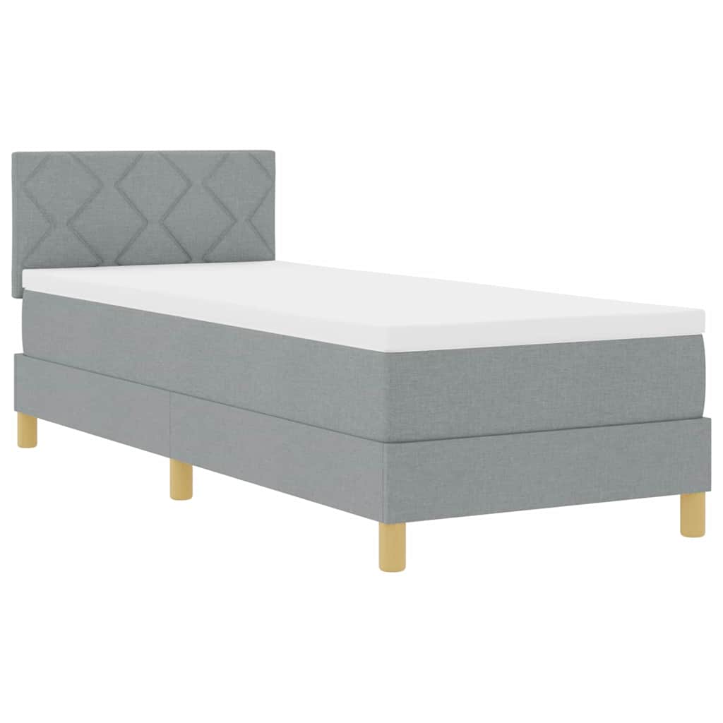 Krevet s opruga kutije Svijetlo siva 80 x 200 cm tkanina