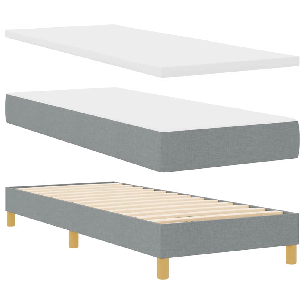 Krevet s opruga kutije Svijetlo siva 80 x 200 cm tkanina