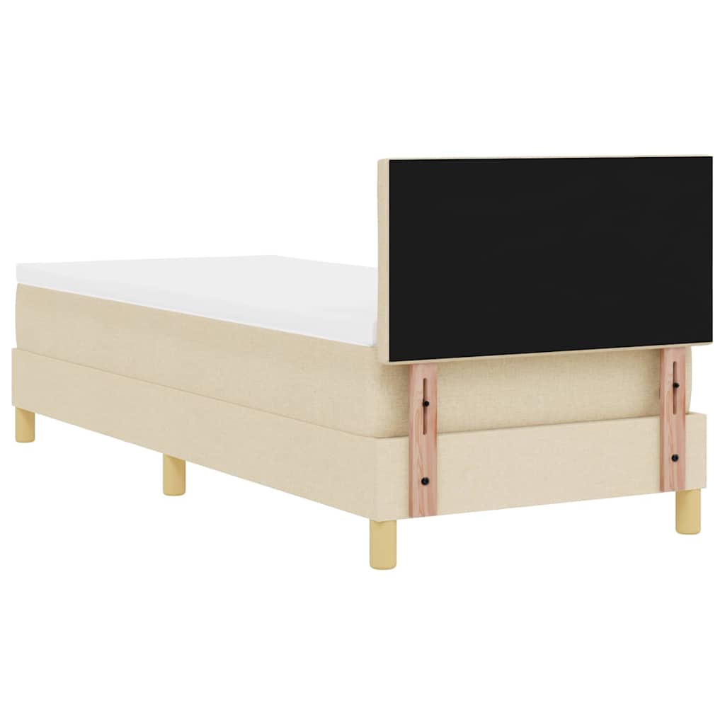Krevet s opruga kutije s jastukom Krema 80 x 200 cm tkanina