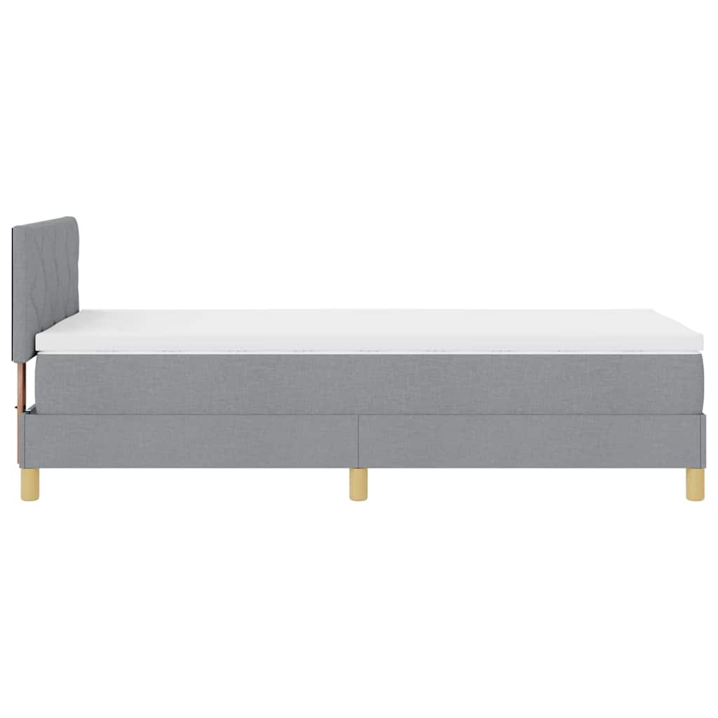 Krevet s opruga kutije Svijetlo siva 90 x 190 cm tkanina