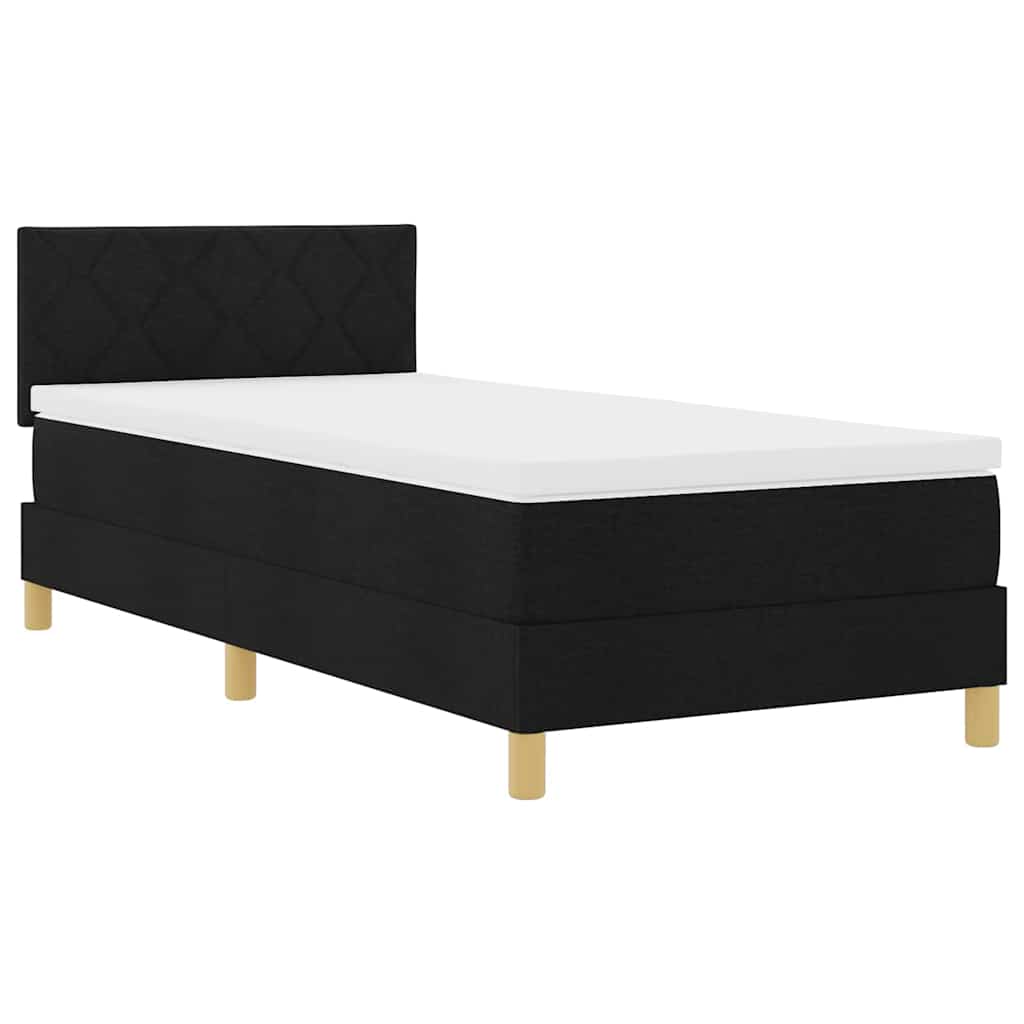 Krevet s opruga kutije s jastukom Crna 90 x 190 cm tkanina
