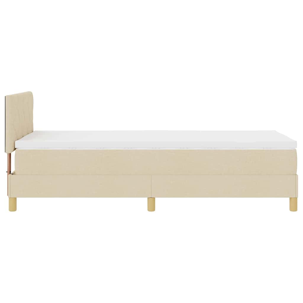 Krevet s opruga kutije s jastukom Krema 90 x 190 cm tkanina