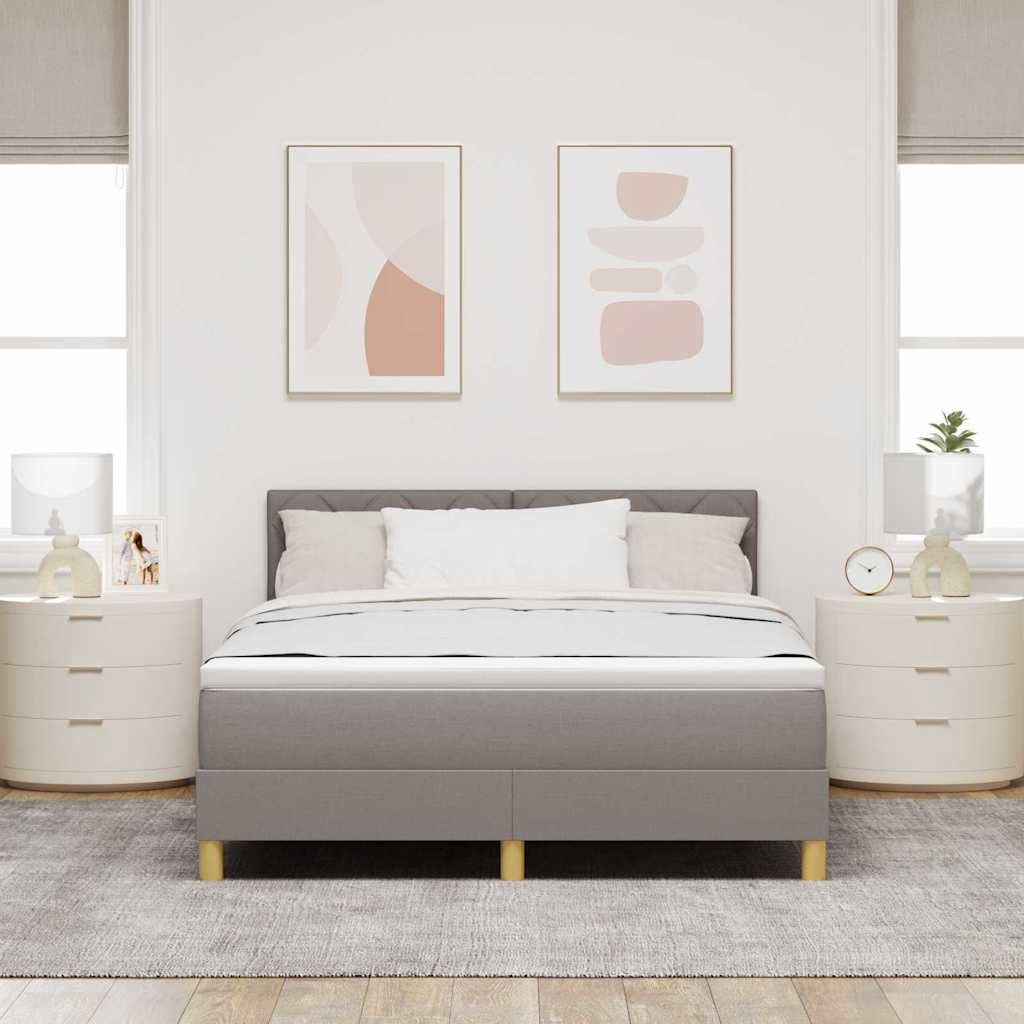 Krevet s opruga kutije Sivo-smeđa 140 x 190 cm tkanina