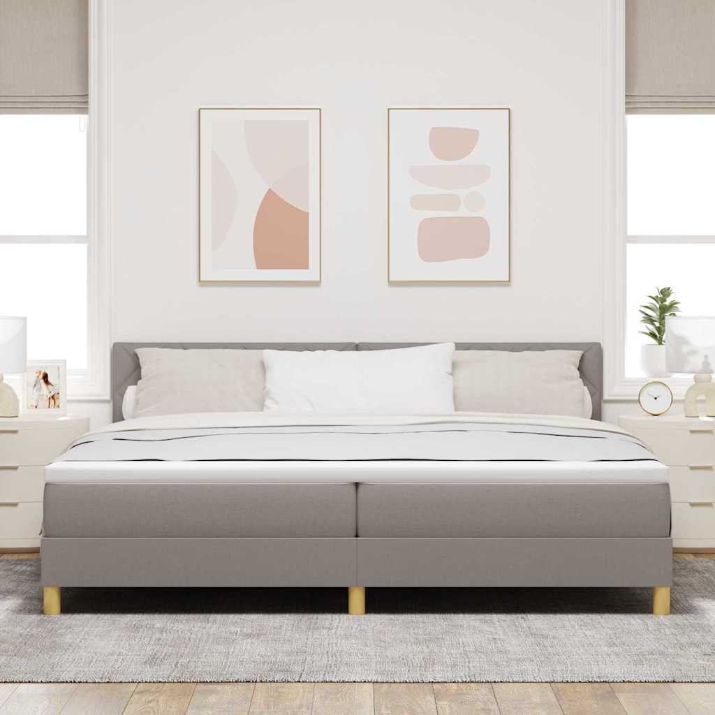 Krevet s opruga kutije Sivo-smeđa 200 x 200 cm tkanina