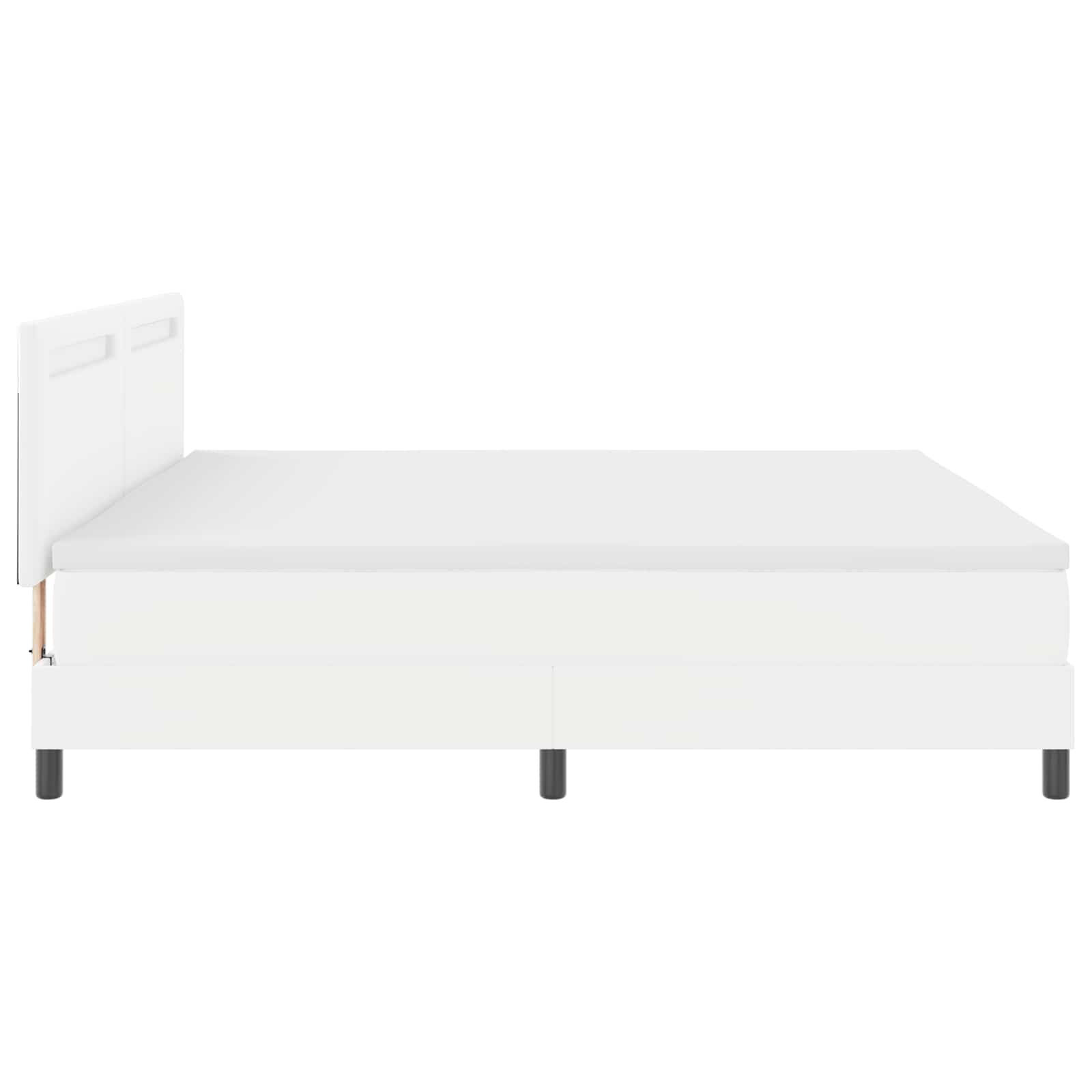 Krevet s opruga kutije Bijelo 200 x 200 cm Umjetna koža
