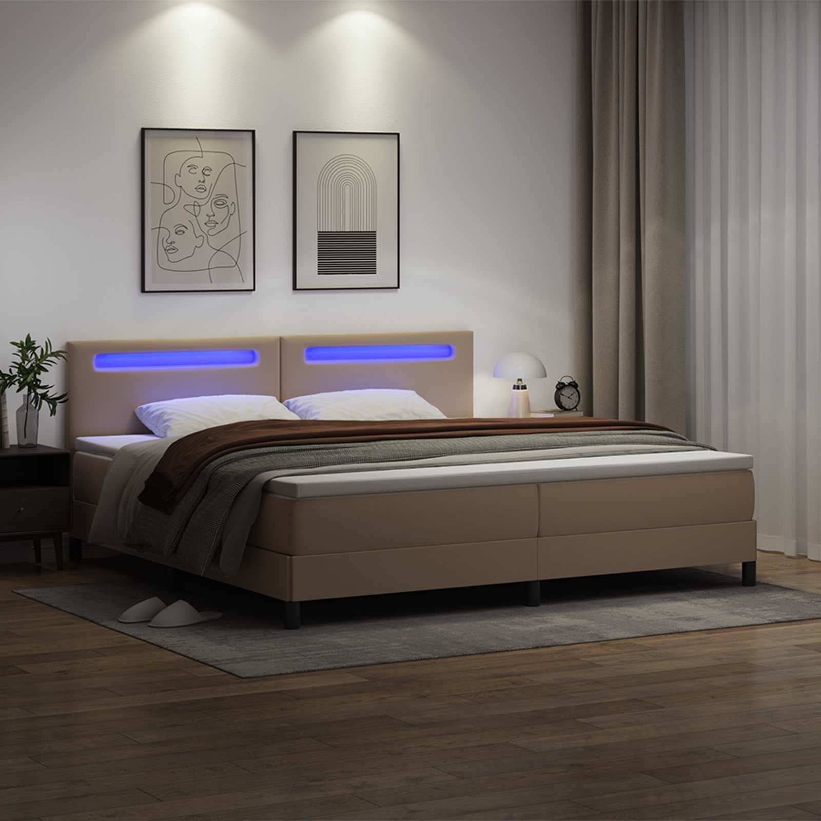 Krevet s opruga kutije s madracem Boja cappuccina 200 x 200 cm