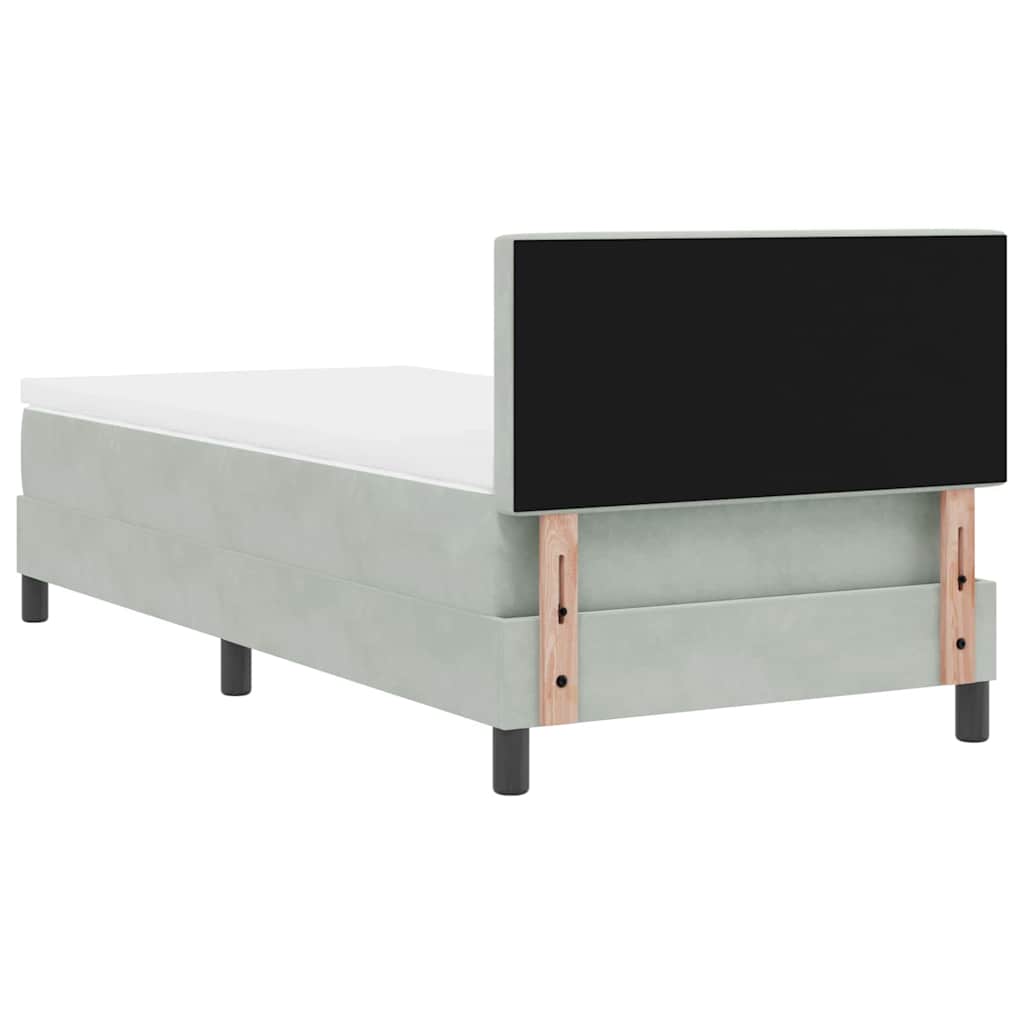 Krevet s opruga kutije Svijetlo siva 100 x 200 cm Baršun