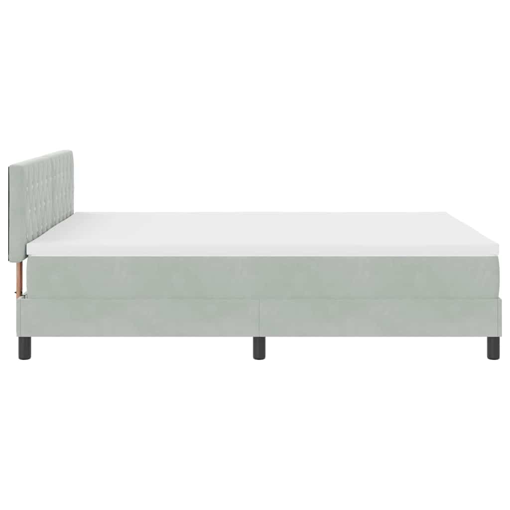 Krevet s opruga kutije Svijetlo siva 140 x 190 cm Baršun