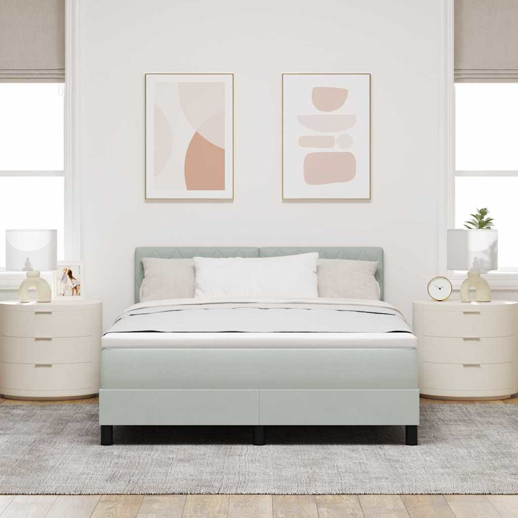 Krevet s opruga kutije Svijetlo siva 140 x 200 cm Baršun