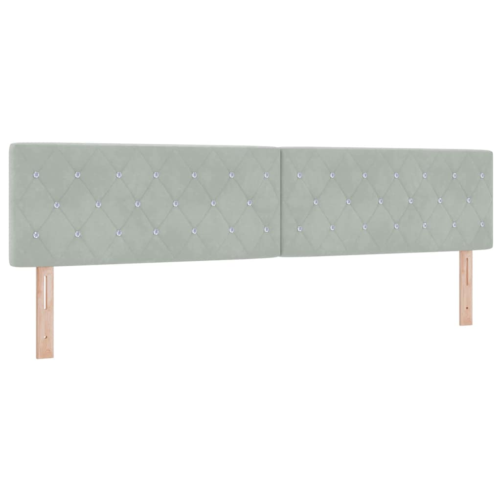 Krevet s opruga kutije Svijetlo siva 200 x 200 cm Baršun