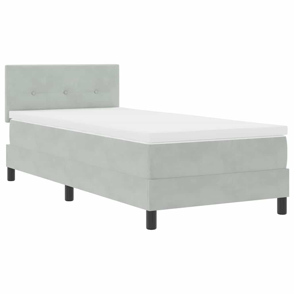 Krevet s opruga kutije Svijetlo siva 90 x 190 cm Baršun