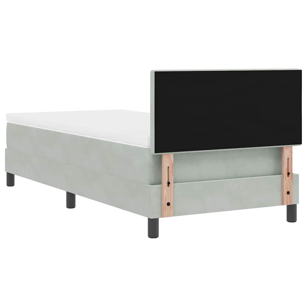 Krevet s opruga kutije Svijetlo siva 90 x 190 cm Baršun