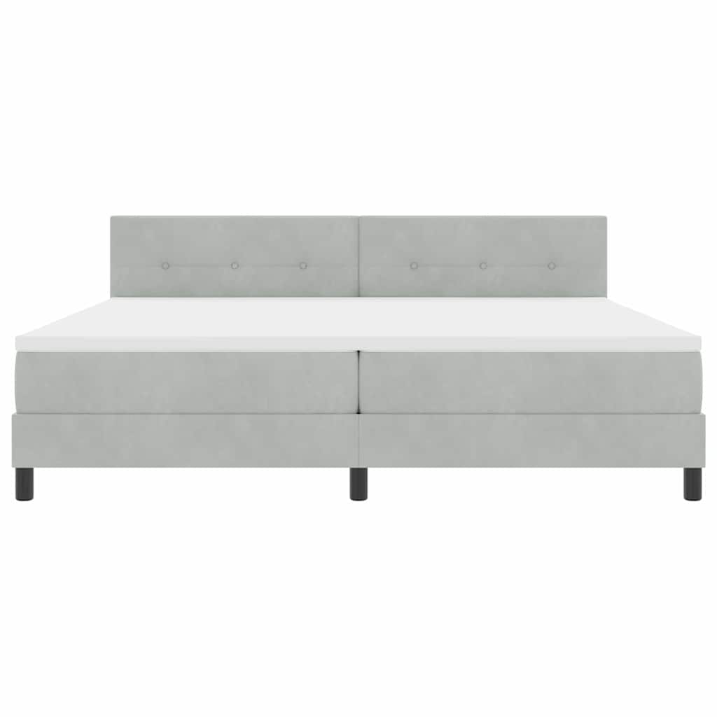 Krevet s opruga kutije Svijetlo siva 200 x 200 cm Baršun