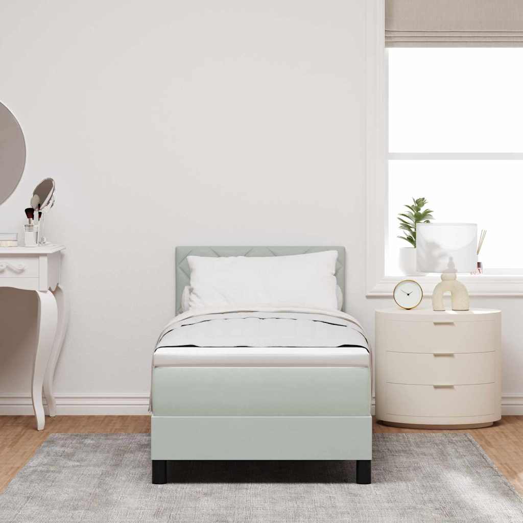 Krevet s opruga kutije Svijetlo siva 80 x 200 cm Baršun