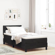 Krevet s opruga kutije s uzglavljem Crna 90 x 190 cm Baršun