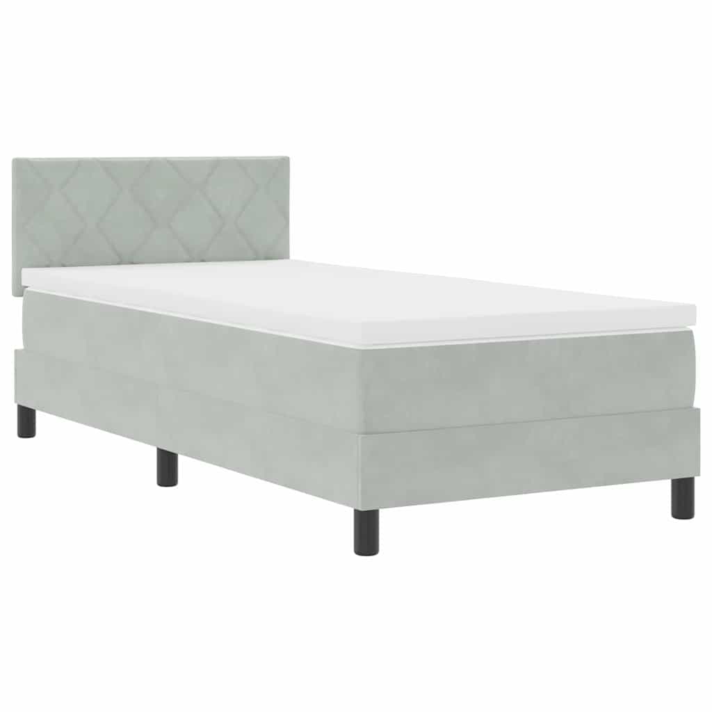 Krevet s opruga kutije Svijetlo siva 100 x 200 cm Baršun