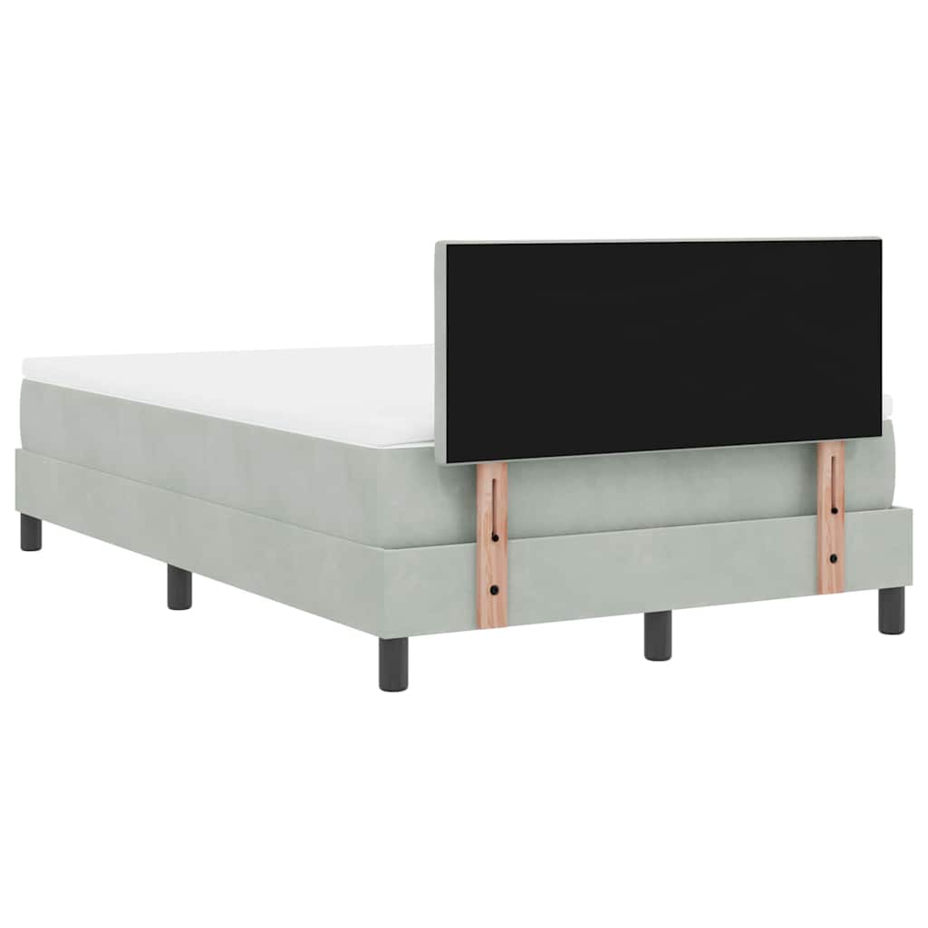 Krevet s opruga kutije Svijetlo siva 120 x 190 cm Baršun