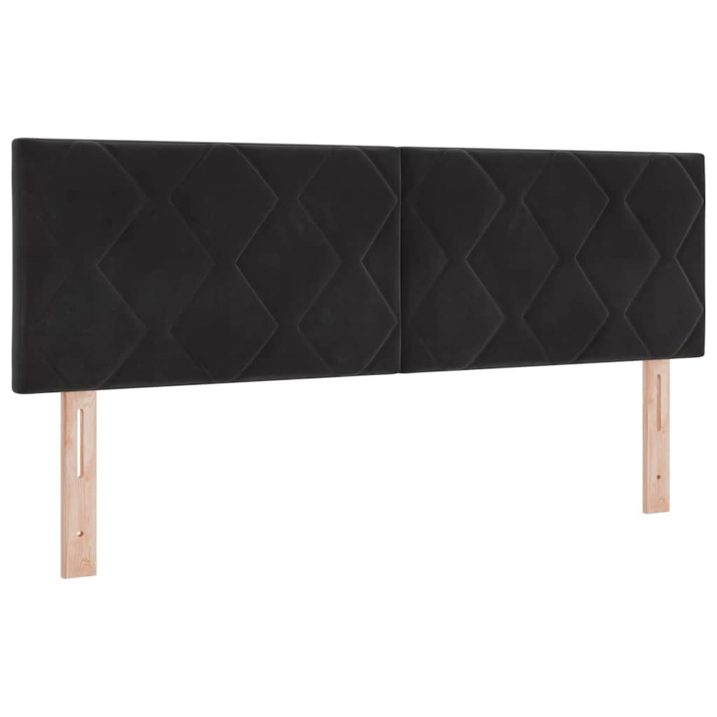 Krevet s opruga kutije s uzglavljem Crna 140 x 190 cm Baršun