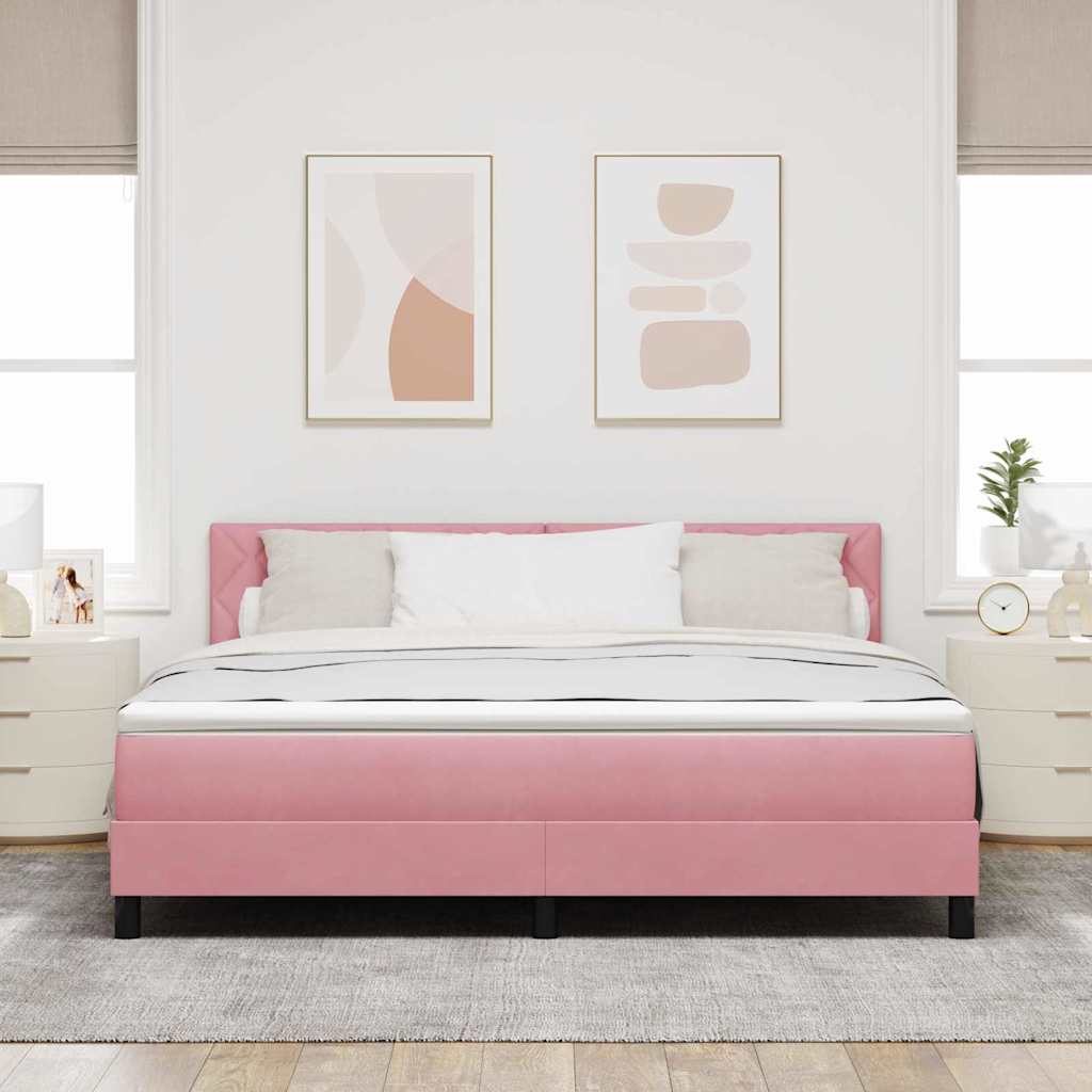 Krevet s opruga kutije Ružičasta 180 x 200 cm Baršun
