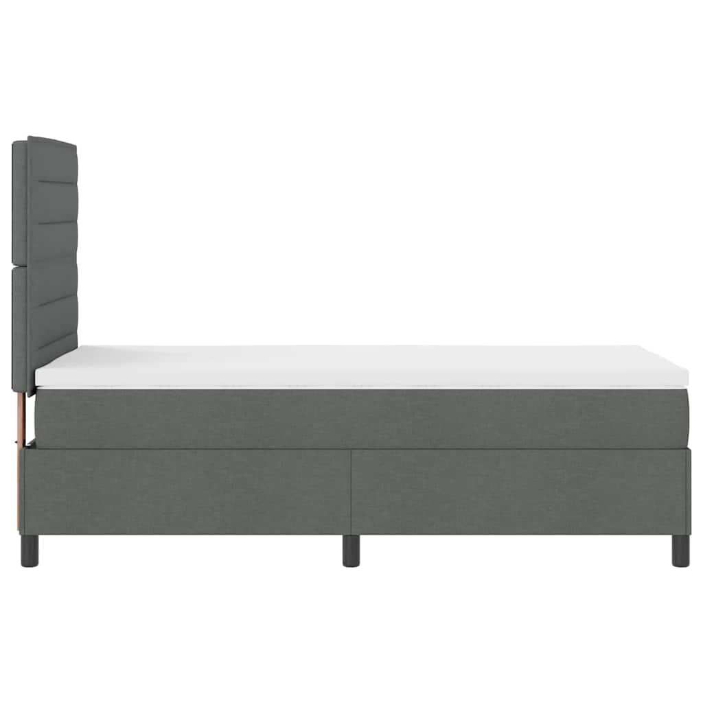 Krevet s opruga kutije Tamno siva 90 x 200 cm tkanina