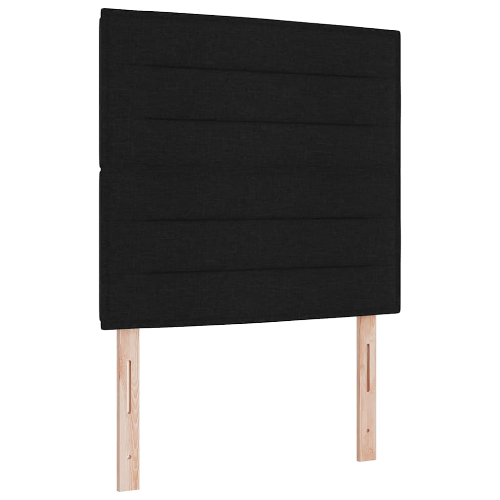 Krevet s opruga kutije s madracem Crna 90 x 200 cm tkanina