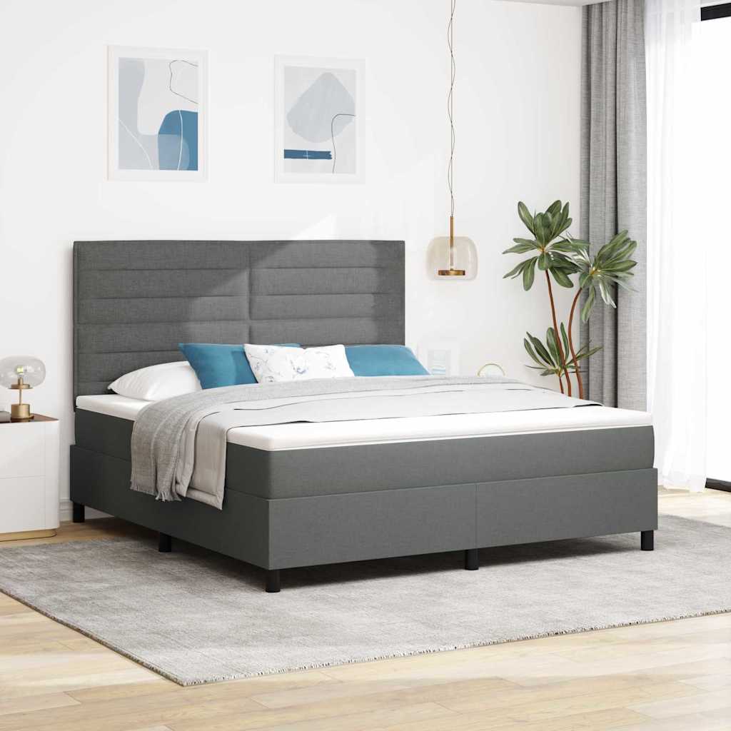 Krevet s opruga kutije Tamno siva 180 x 200 cm tkanina