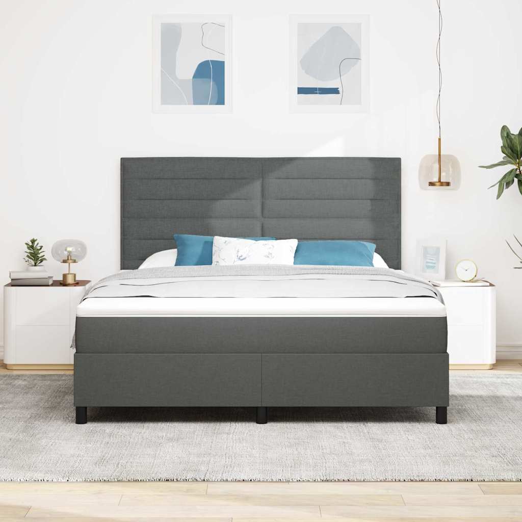Krevet s opruga kutije Tamno siva 180 x 200 cm tkanina
