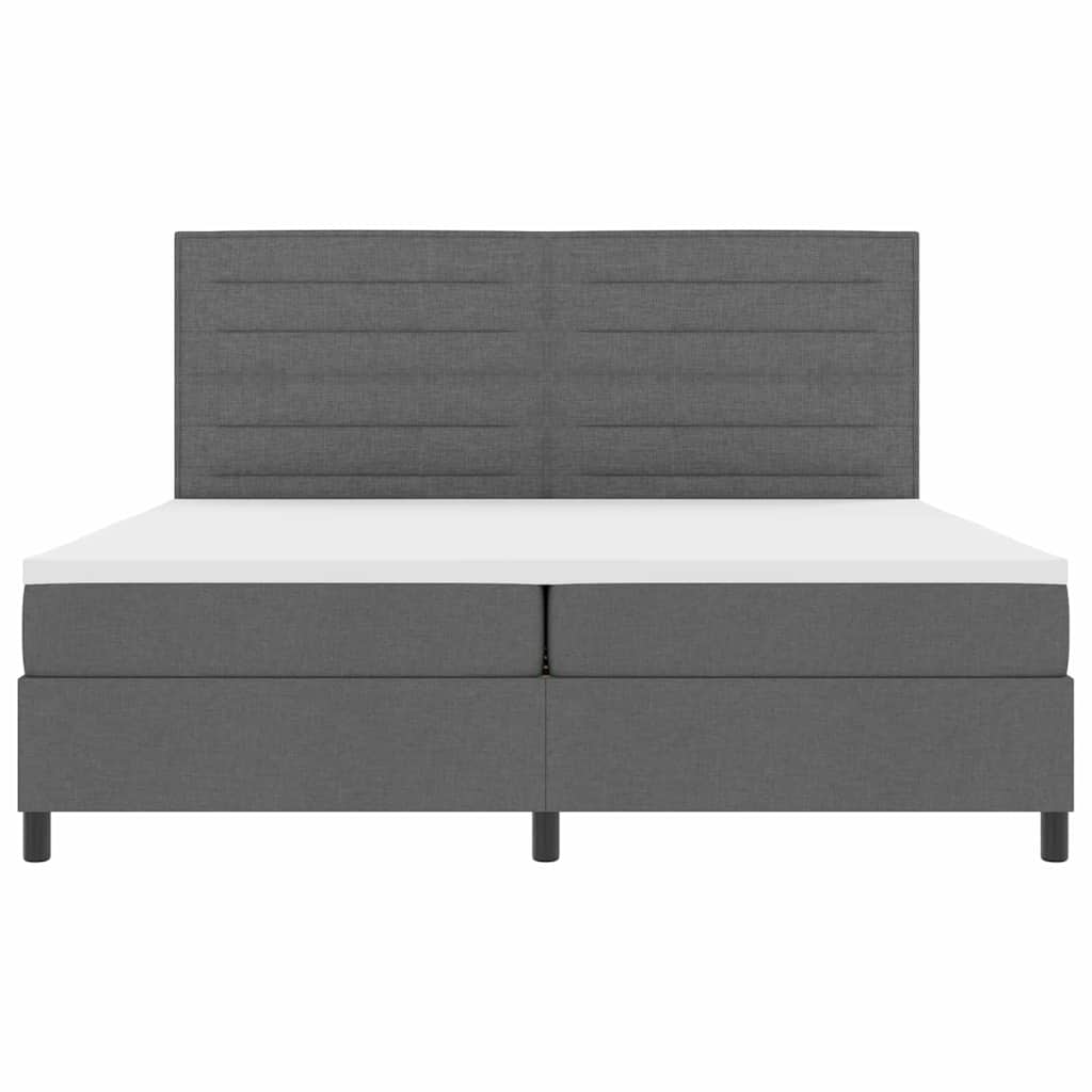 Krevet s opruga kutije Tamno siva 200 x 200 cm tkanina