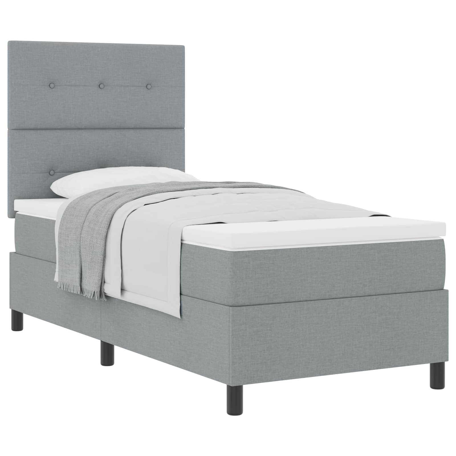 Krevet s opruga kutije Svijetlo siva 80 x 200 cm tkanina