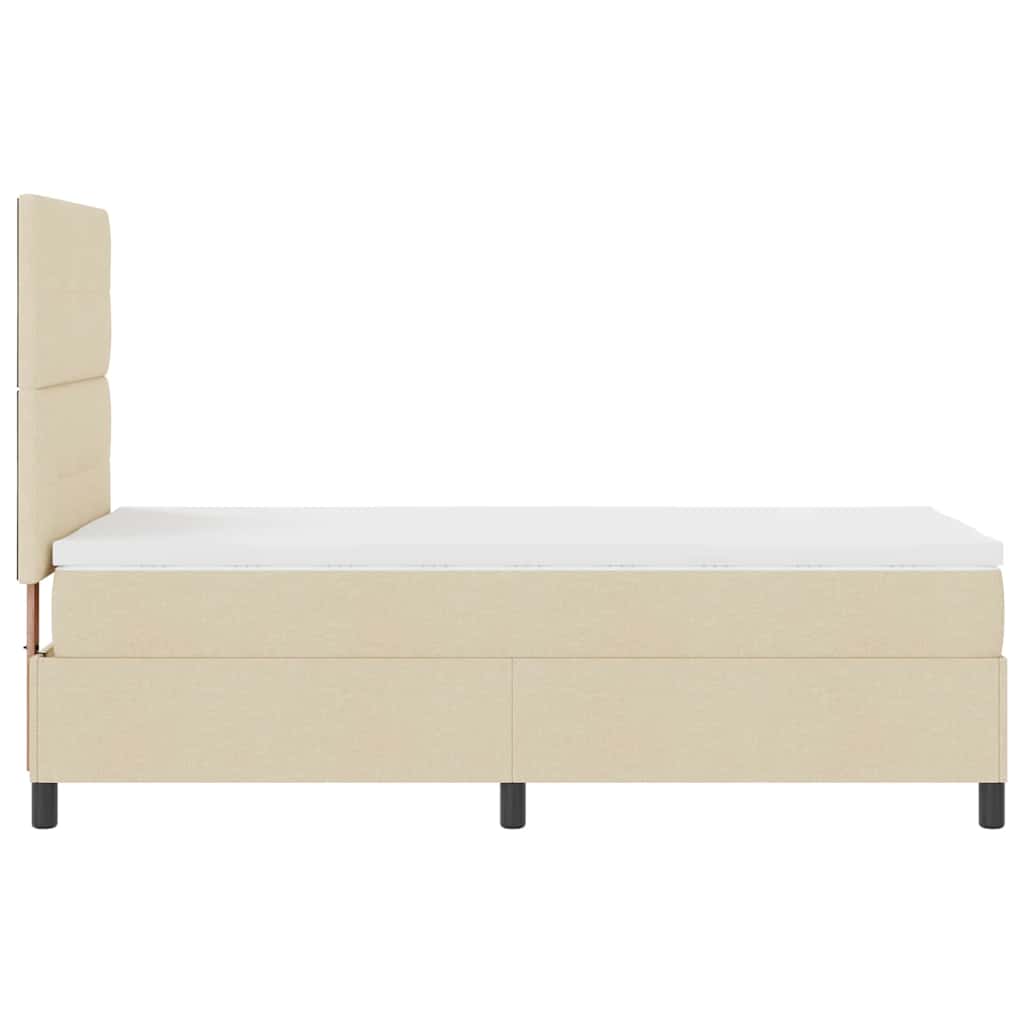 Krevet s opruga kutije s uzglavljem Krema 80 x 200 cm tkanina