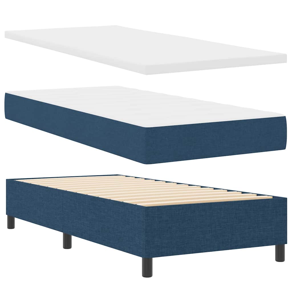 Krevet s opruga kutije s uzglavljem Plava 90 x 200 cm tkanina
