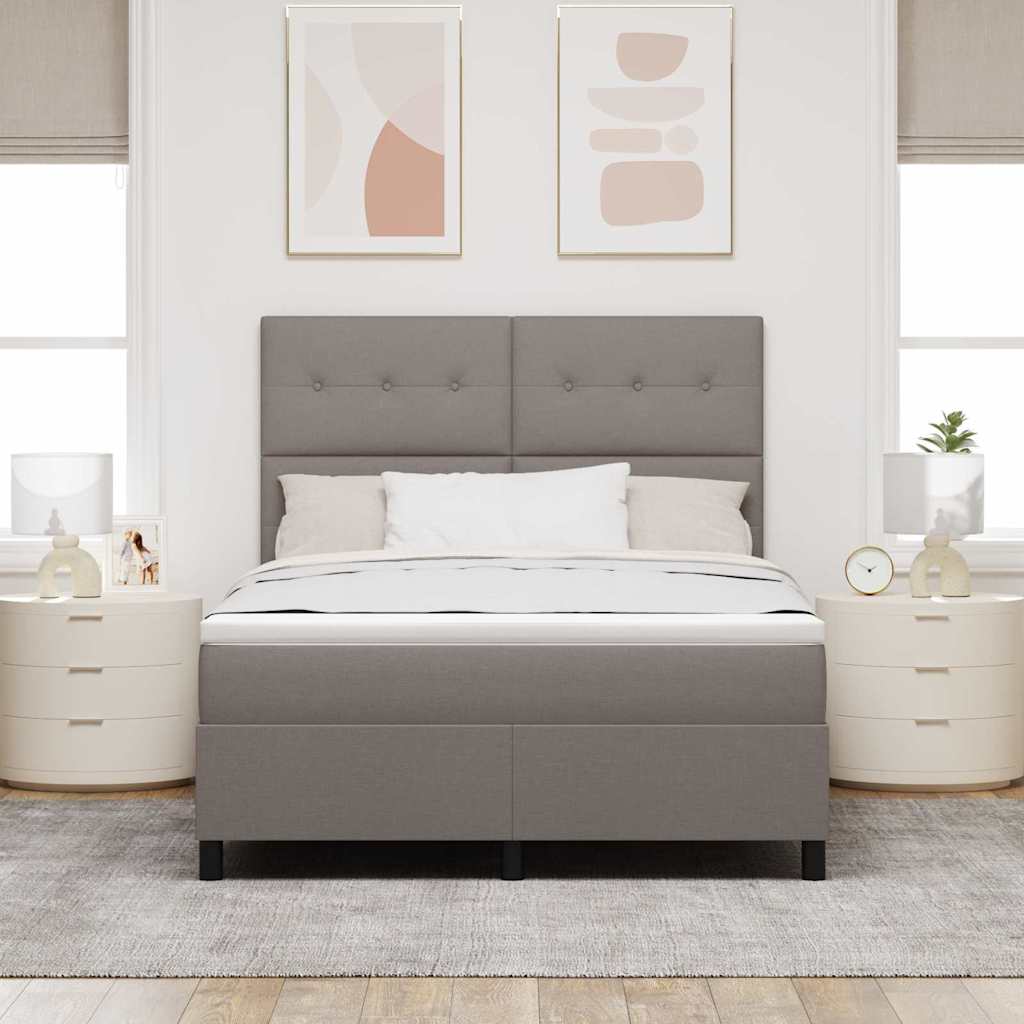 Krevet s opruga kutije Sivo-smeđa 140 x 200 cm tkanina