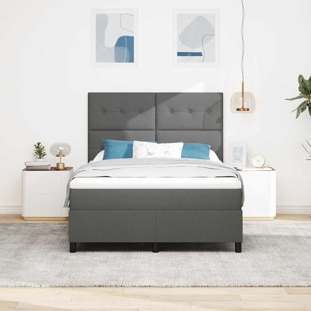 Krevet s opruga kutije Tamno siva 160 x 200 cm tkanina
