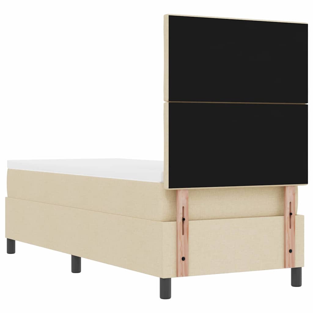 Krevet s opruga kutije s uzglavljem Krema 80 x 200 cm tkanina