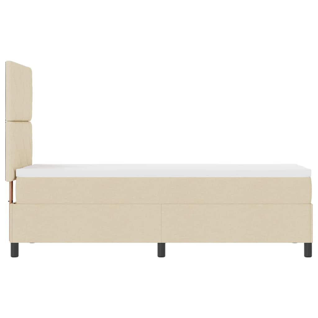 Krevet s opruga kutije s uzglavljem Krema 80 x 200 cm tkanina