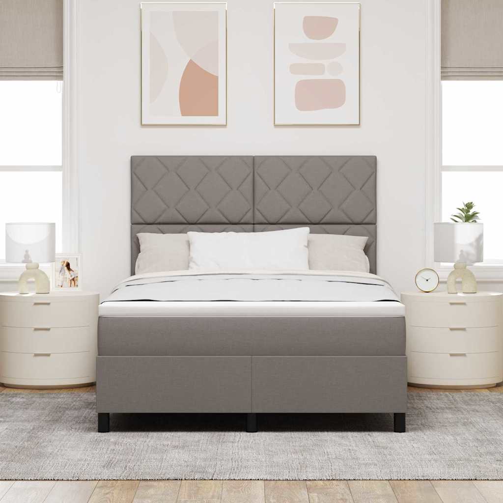 Krevet s opruga kutije Sivo-smeđa 140 x 200 cm tkanina