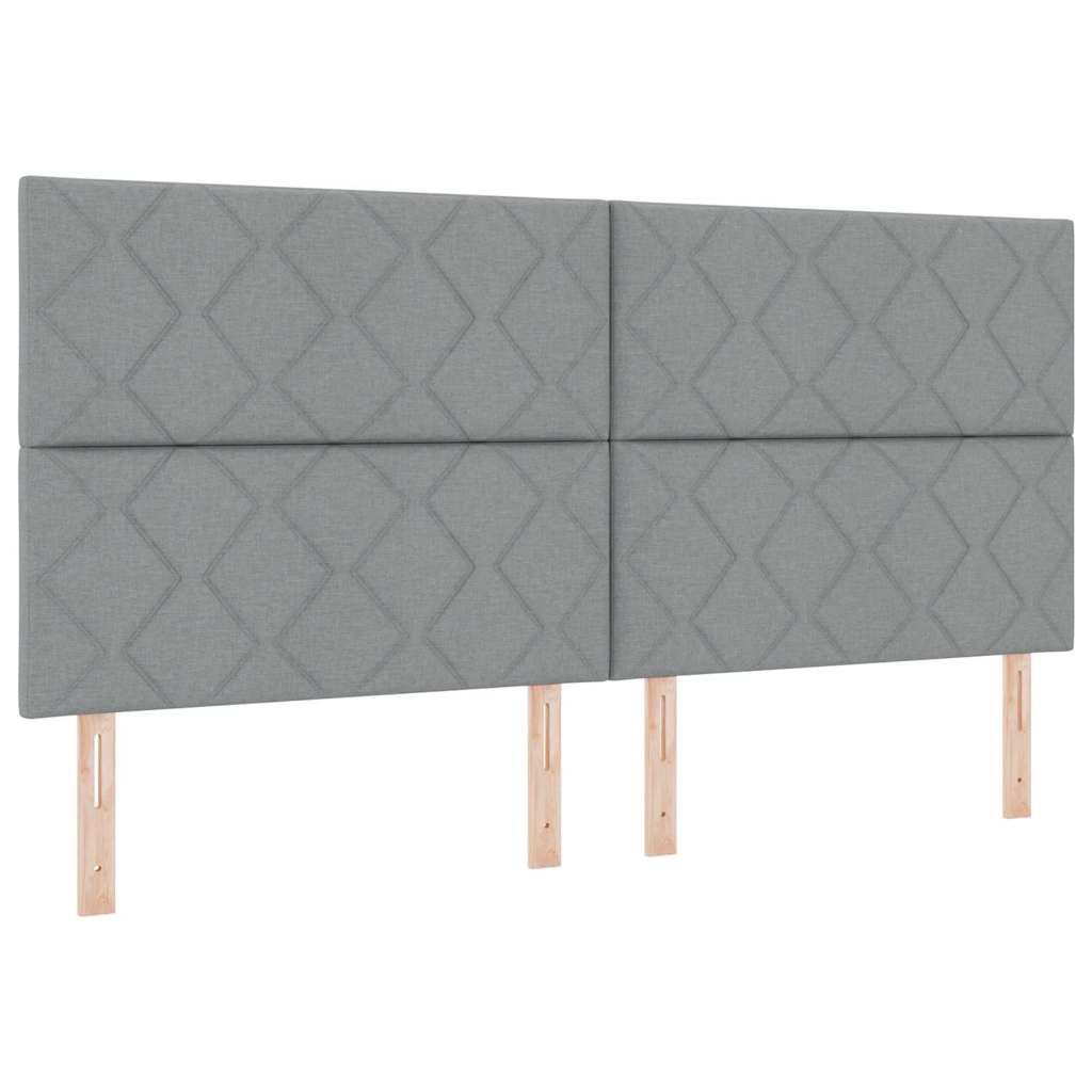 Krevet s opruga kutije Svijetlo siva 200 x 200 cm tkanina