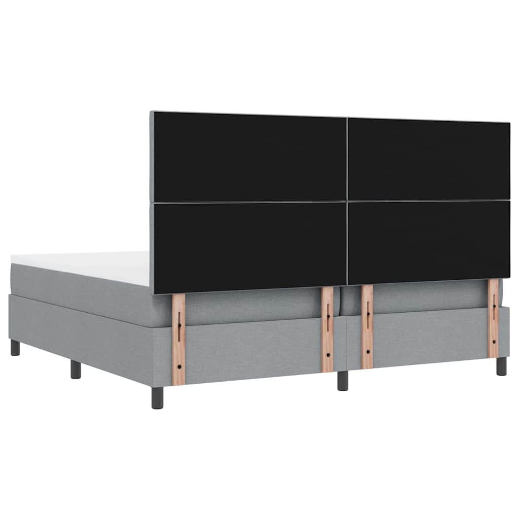 Krevet s opruga kutije Svijetlo siva 200 x 200 cm tkanina