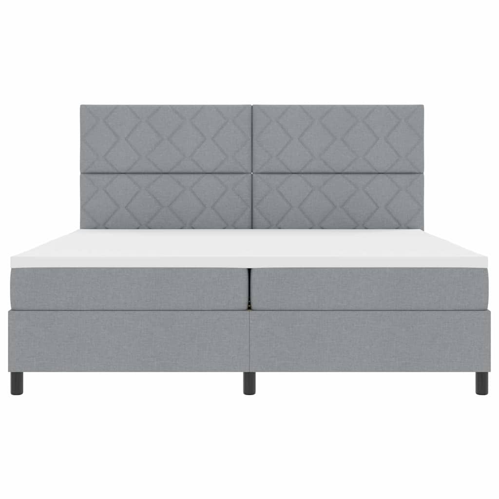 Krevet s opruga kutije Svijetlo siva 200 x 200 cm tkanina
