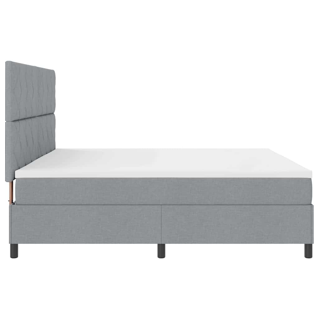 Krevet s opruga kutije Svijetlo siva 200 x 200 cm tkanina