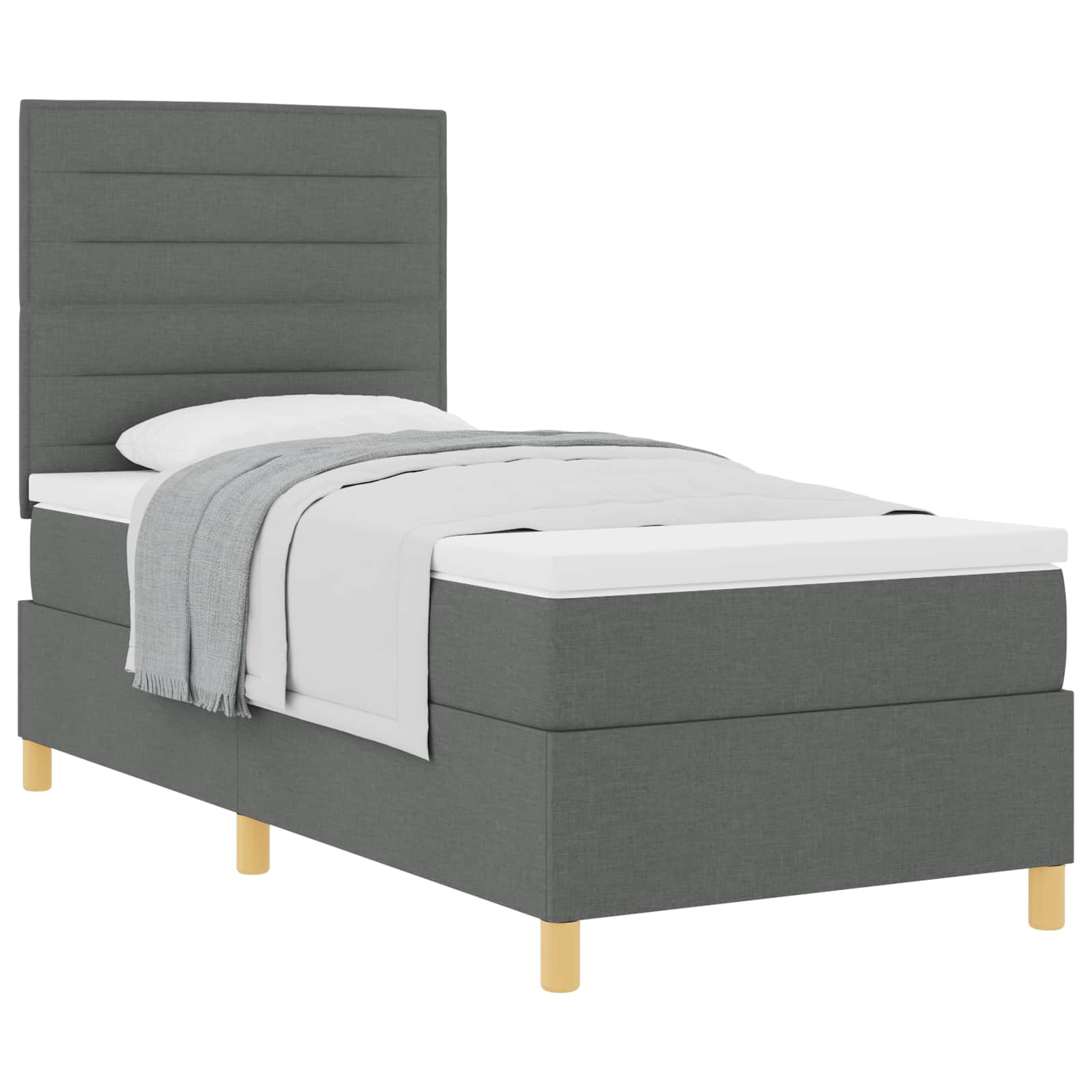 Krevet s opruga kutije Tamno siva 80 x 200 cm tkanina