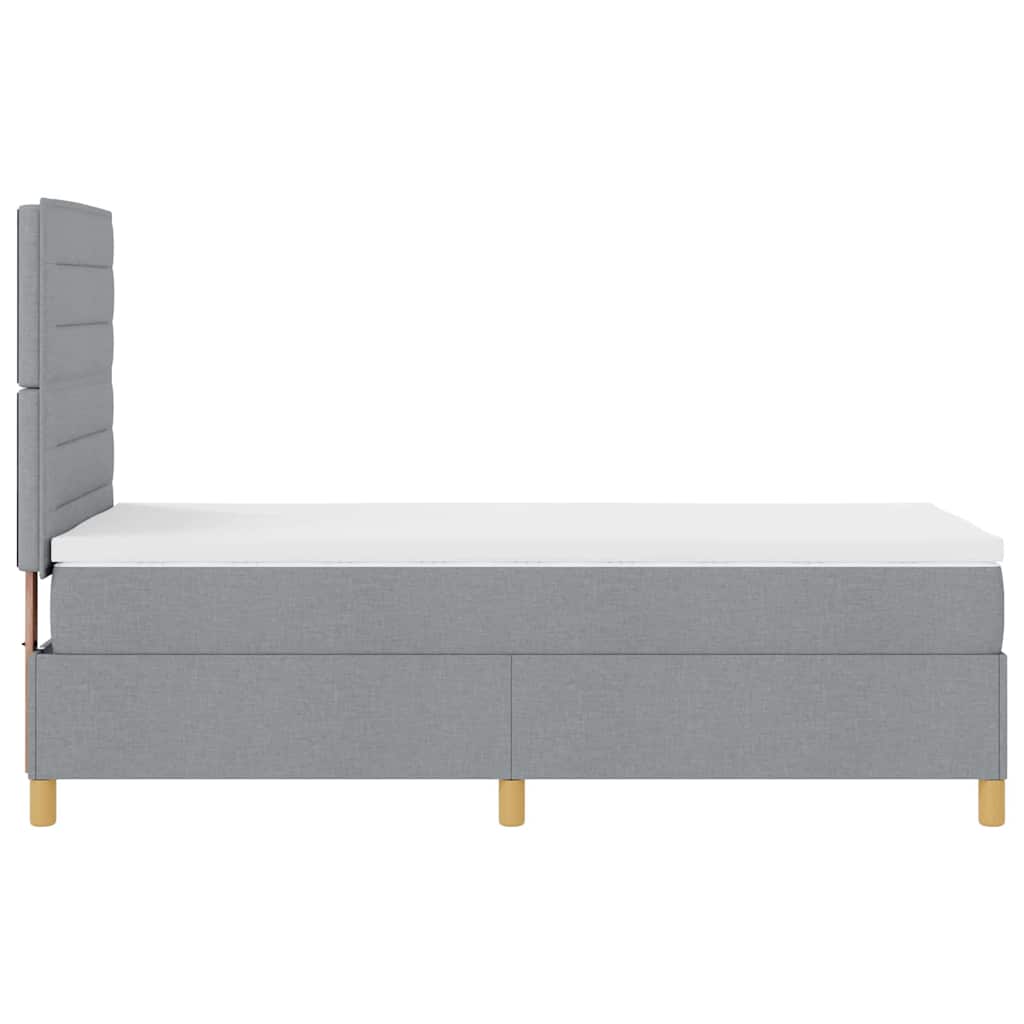 Krevet s opruga kutije Svijetlo siva 100 x 200 cm tkanina