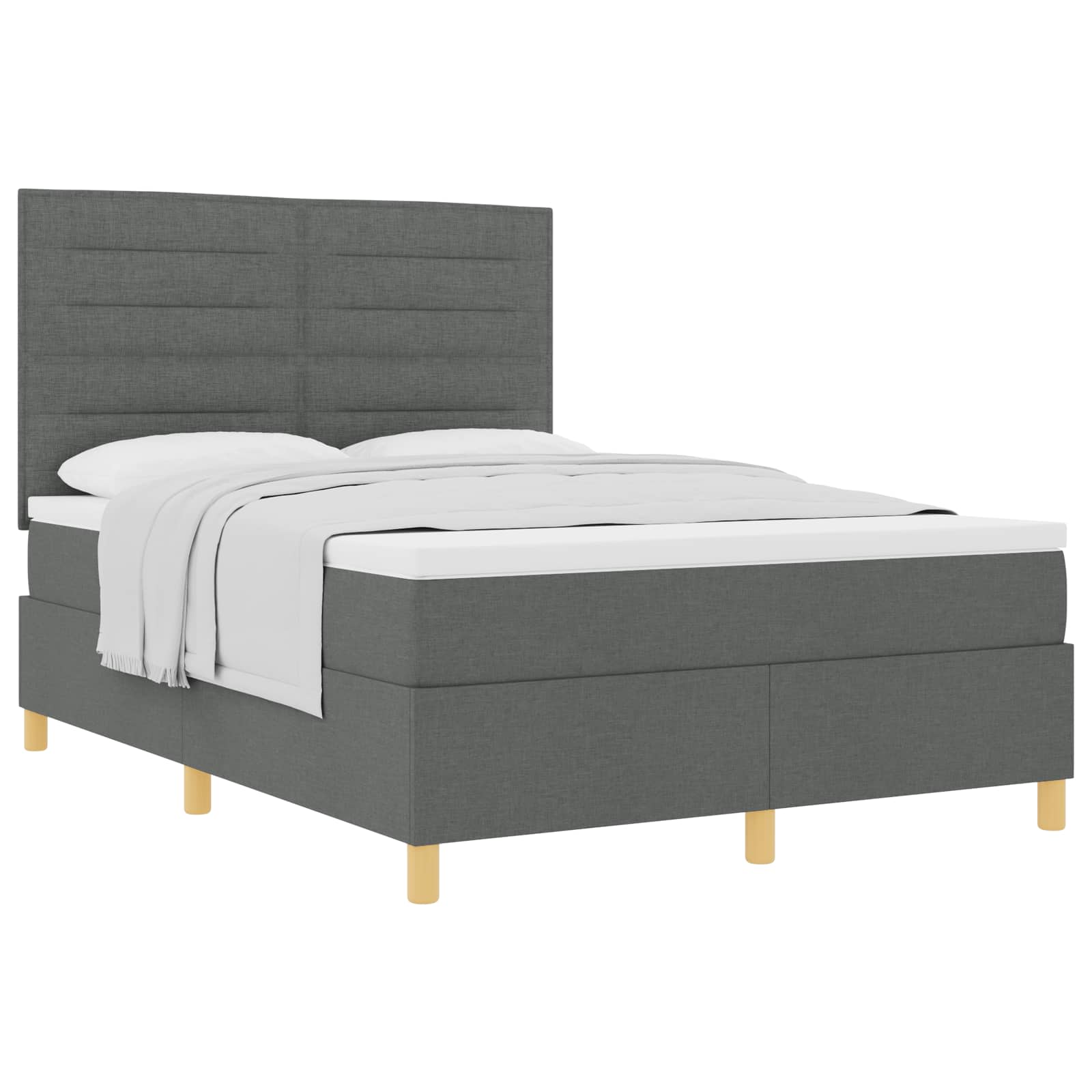 Krevet s opruga kutije Tamno siva 140 x 190 cm tkanina